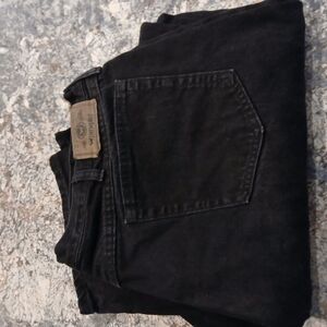 Wrangler Black Jeans with Rich Texture and Leather Label